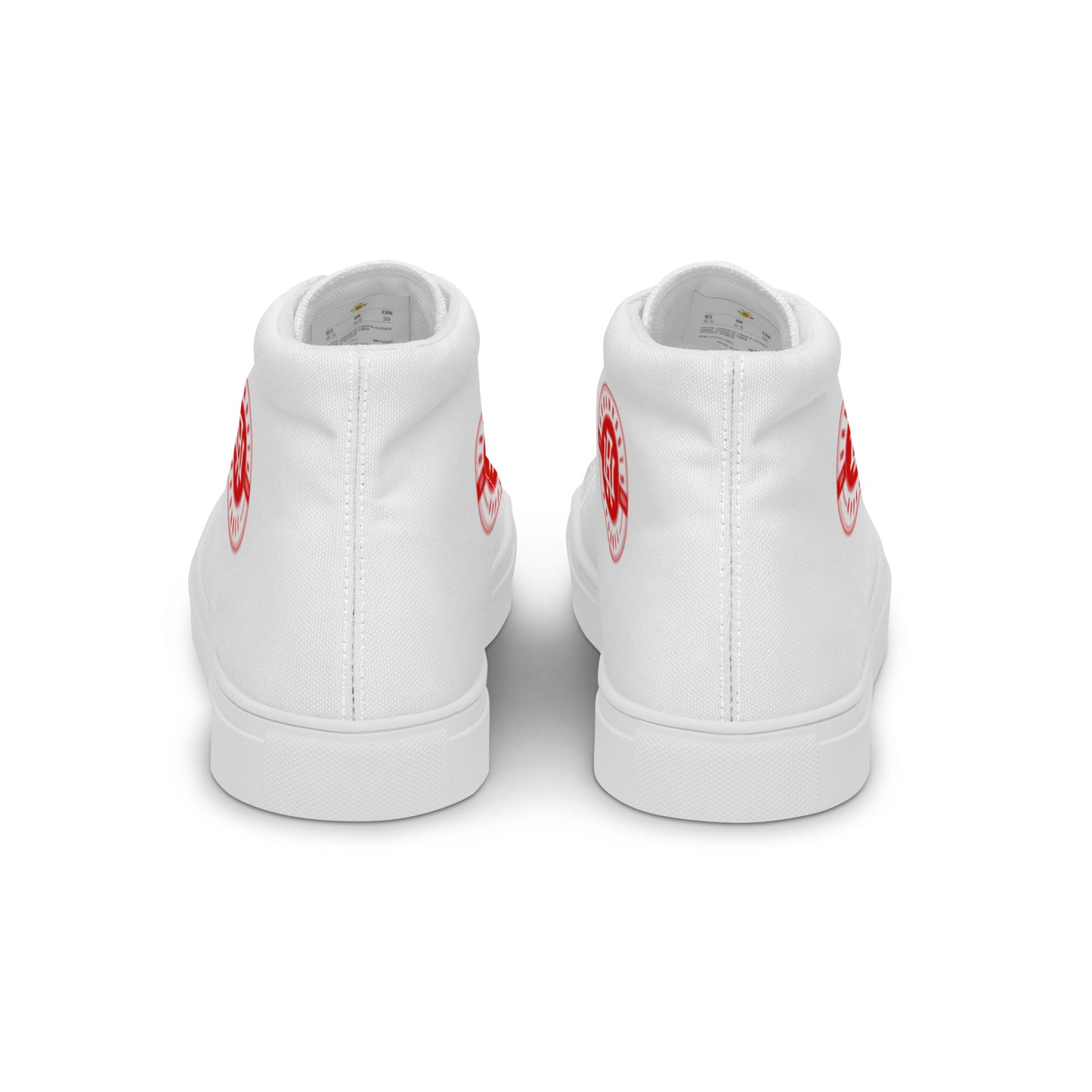 White/Red high top canvas shoes