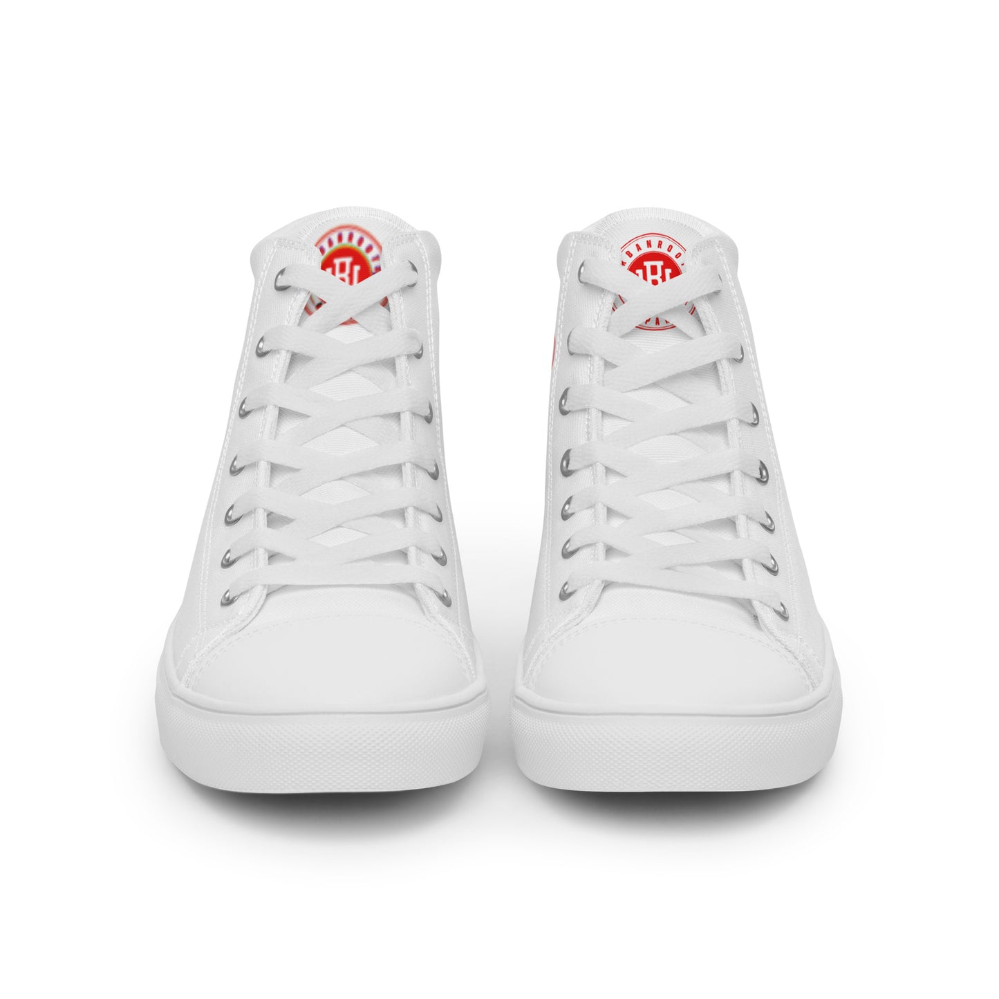 White/Red high top canvas shoes