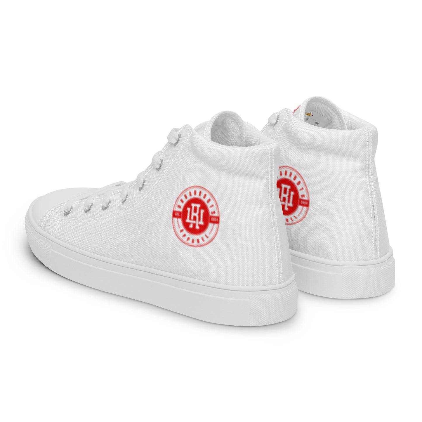 White/Red high top canvas shoes