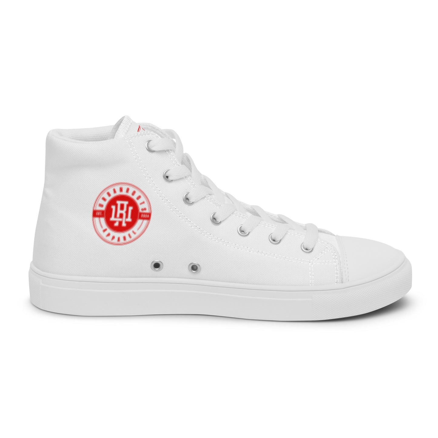 White/Red high top canvas shoes