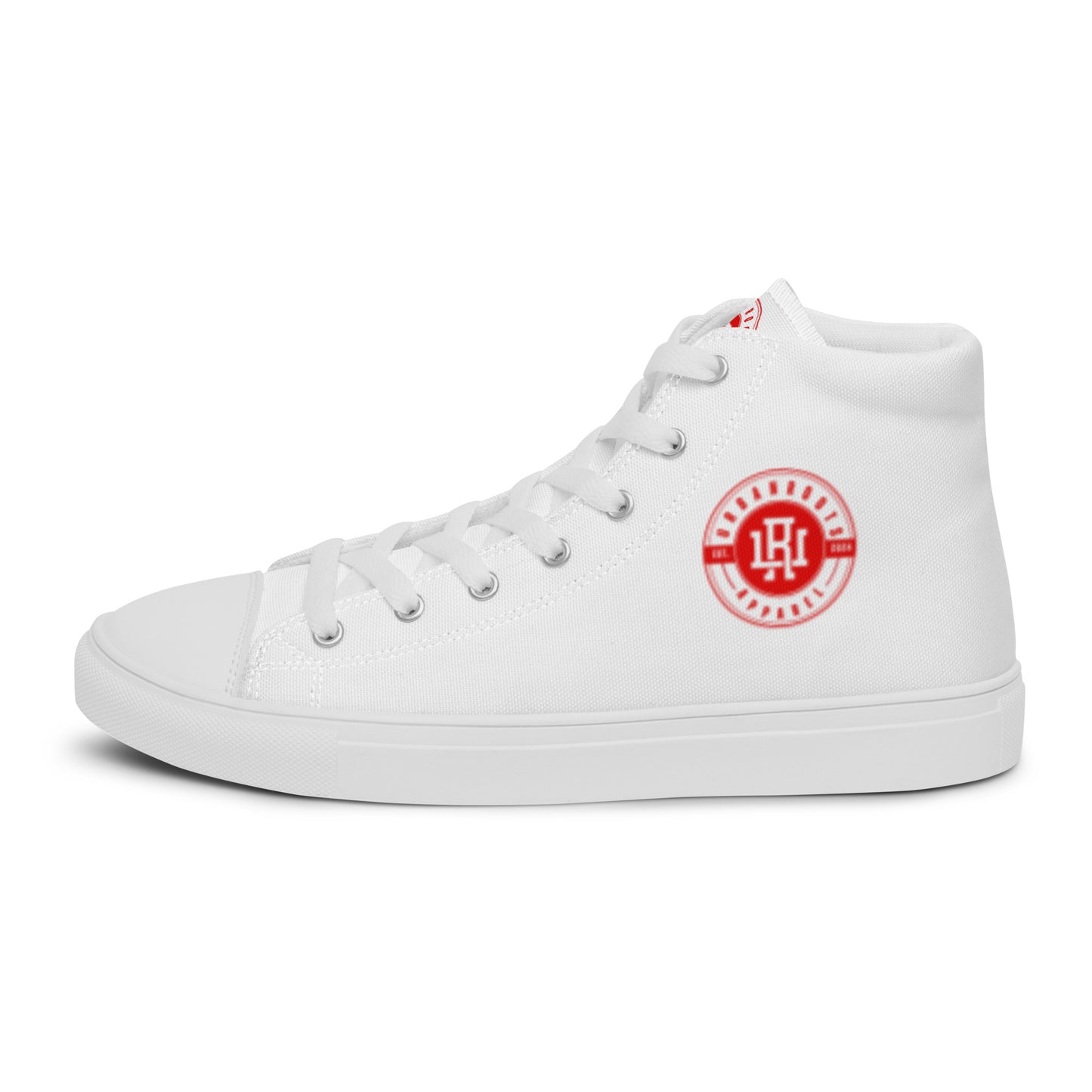 White/Red high top canvas shoes