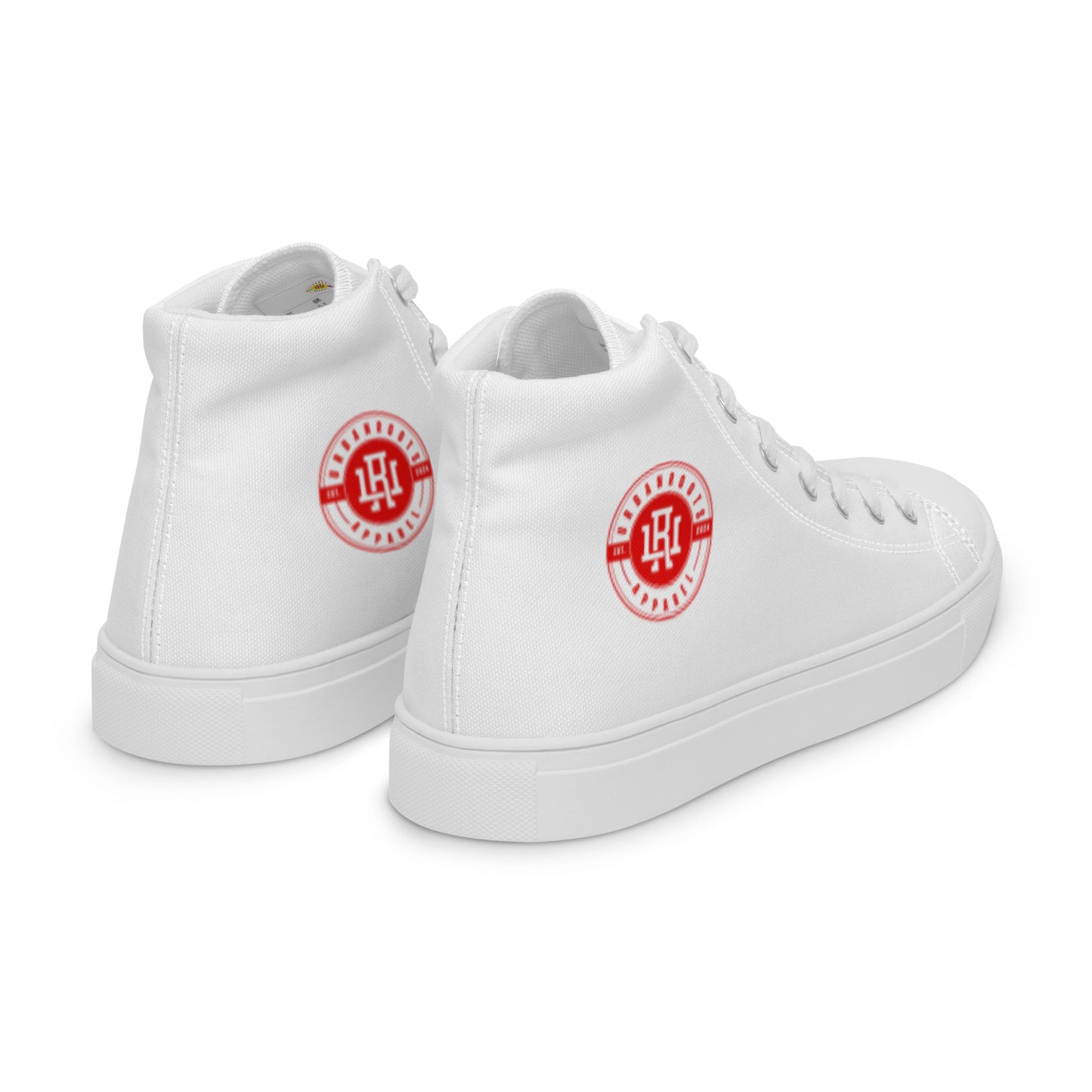 White/Red high top canvas shoes